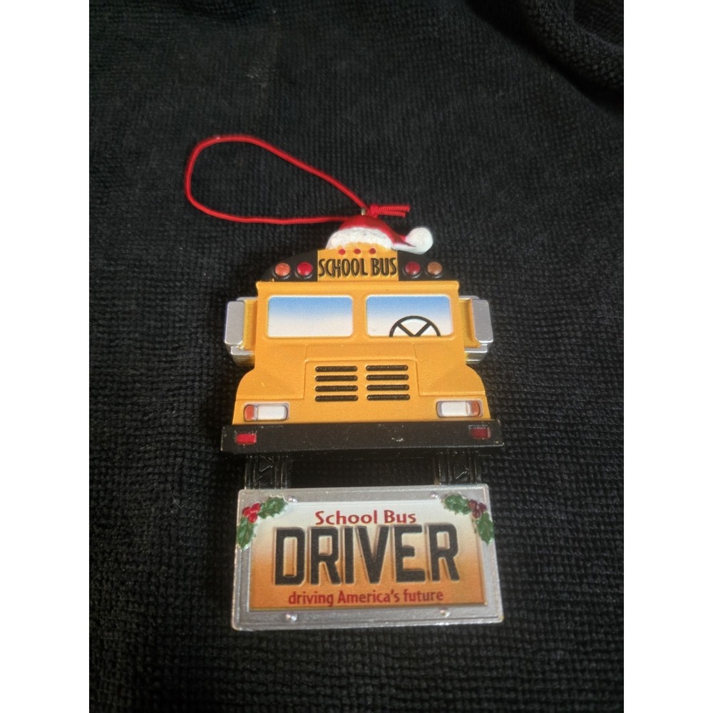 Kurt Adler 3.75 Inch School Bus Driver Christmas Ornament